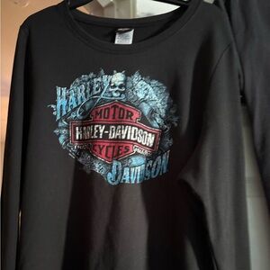 Harley-Davidson Women’s Long Sleeve with Blue and Red Graphics